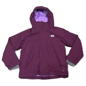 REI Girls Youth Purple Hooded Insulated Winter Ski Jacket Parka Coat XL/18